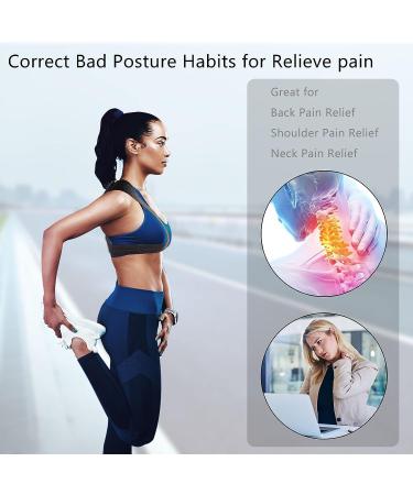 Adjustable Breathable Posture Corrector for Teens and Women | Upper Back Brace Support Straightener for 88-132 Lb | Corset Spine Support Belt for Pain Relief | Black - Buy Online on GoSupps.com