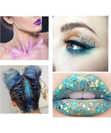12 Colors Lvzongxin Glitter Face & Body Powder - 60ml Festival Makeup Nail & Hair Glitter for Masquerade & DIY Crafts - Buy Online on GoSupps.com