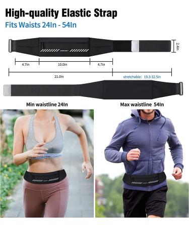 Waterproof Running Belt for Cell Phone | 3-Pocket Hip Pocket Bag for Jogging - Unisex Sports Belt Up to 7 - Perfect for Men & Women - Buy Online on GoSupps.com