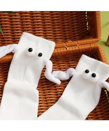 Magnetic 3D Doll Couple Socks - Funny & Cute Handling Socks for Women & Men in White - Buy Online on GoSupps.com