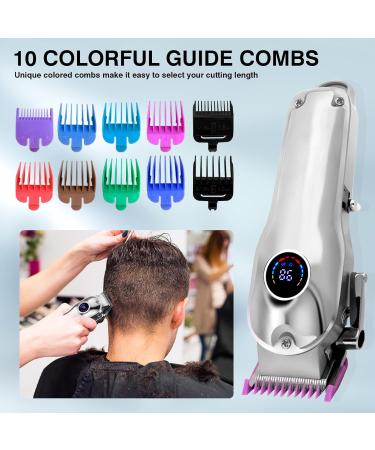 Gabrella Men s Hair Clipper Beard Trimmer Hair Trimmer Shaver for Men Professional Barber Clippers Waterproof Cordless Hair Trimmer Rechargeable Trimmer Male Grooming Set Colorful Guide Combs Sliver - Buy Online on GoSupps.com