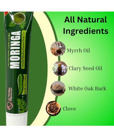 Infinix Moringa and Clove Toothpaste with Myrrh Oil Sage Oil White Oak Bark Clove and Menthol - Paraben Free Refreshing Oral Care for Sensitive Teeth - Halal - Pack of 3 - Buy Online on GoSupps.com