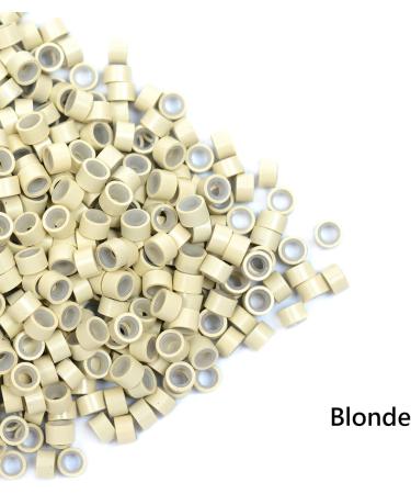 1000pcs 5.0X3.0X3.0mm Silicone Micro Rings Links Beads for Hair Extensions (Blonde) 1000 pieces Blonde - Buy Online on GoSupps.com