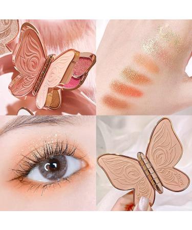 CEFONEY Butterfly Light Shadow Palette - 6-Color Waterproof Eyeshadow Set | Portable Makeup Essentials | Red Rose - Buy Online on GoSupps.com