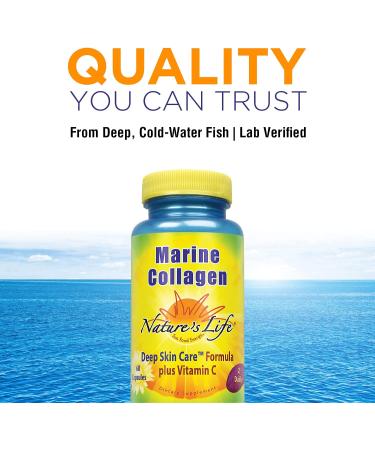 Nature's Life Marine Collagen Capsules - 60 Count | Anti-Aging Skin Support & Joint Health - Buy Online on GoSupps.com