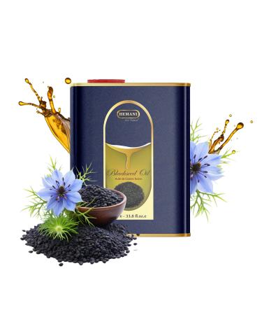 Hemani Black Seed Oil 1000ml - Pure Premium Cold Pressed Nigella Sativa Black Cumin Oil for Digestive Health Brain Function Immune System Support. Natural Source of Thymoquinone