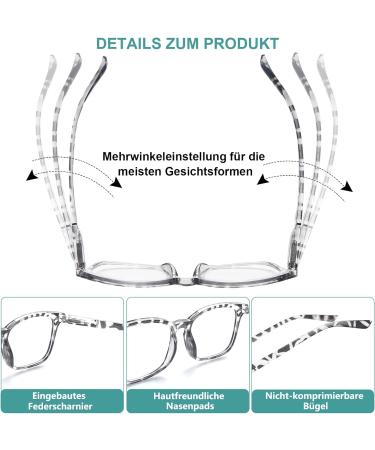 ZONLON 5 Pack Reading Glasses for Men & Women - Blue Light Filter Large Frame Spring Hinge Multi-Colored Fashion Aid 1.0x Magnification - Buy Online on GoSupps.com