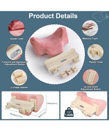 Rokehr Pink Car Seat Neck Pillow - Adjustable Memory Foam Headrest for Comfortable Ergonomic Support - Buy Online on GoSupps.com
