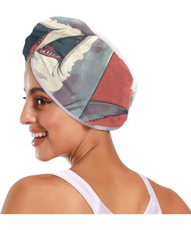 Shark Singing Hair Towel 2 Pack - Super Absorbent Quick Dry Hair Turbans | Ultimate Hair Drying Solution for Women & Girls - Buy Online on GoSupps.com
