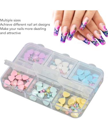 Nail Decorations Heart Nail Art Ornaments 1 Box Multipurpose Safe Resin Multiple Sizes Attractive for Nail Salon - Buy Online on GoSupps.com