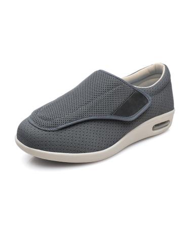 Yytcsjz Men Adjustable Diabetic Shoes Summer and Autumn Swollen Feet Diabetic Edema Boots Slippers Lightweight Extra Wide Breathable for Elderly Diabetic 12.5 Dark Grey