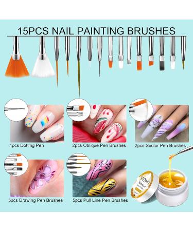 Vrenmol 24 Colors Fall Gel Nail Polish Kit with Painting Brushes - DIY Manicure Set for Nail Art Design | Autumn Solid Gel Paint for Salon-quality Results - Buy Online on GoSupps.com