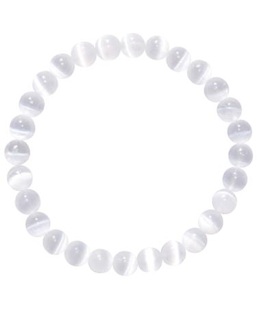Charged Natural Gemstone Crystal 6mm Bead Bracelet + Selenite Charging Heart Included