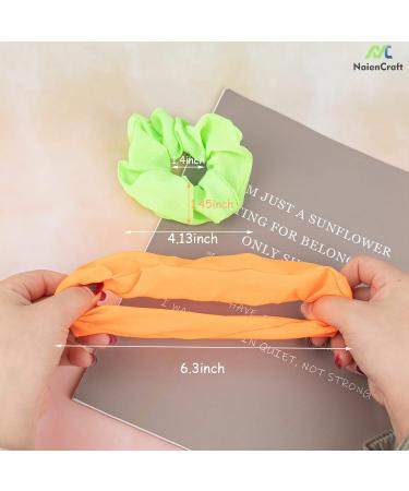NaienCraft Pack of 8 Neon Hair Scrunchies - Elastic Hair Bands for Women and Girls - Buy Online on GoSupps.com