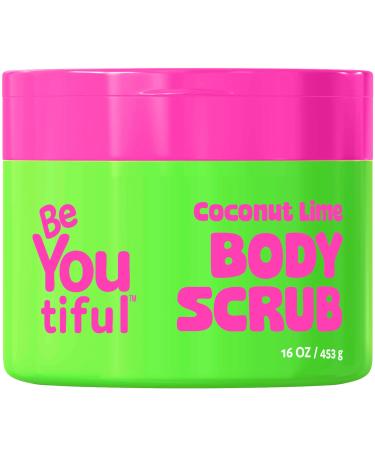 BeYOUtiful Coconut Lime Body Sugar Scrub for Kids & Teens Valentines Gifts for Girls Gentle Exfoliating Scrub with Shea Sweet Almond Oil & Vitamin E Cruelty-Free 16 oz