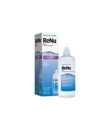 ReNu Multi-Purpose Contact Lens Solution 240 ml - For Soft Contact Lenses for Comfortable Wear Gentle on Sensitive Eyes Clean Disinfect Rinse Lubricate and Store your Lenses Lens Case Included 240 ml (Pack of 1)