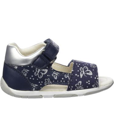 Geox Baby Girl's Sandal Tapuz First Steps - Navy Silver | Size 4.5 UK Child - Buy Online on GoSupps.com