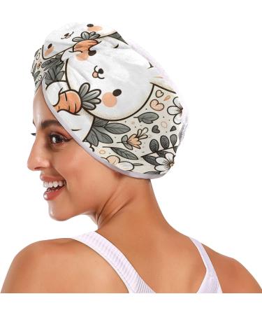Super Absorbent Rabbit Carrot Hair Towel 2 Pack - Quick Dry Hair Turbans with Button Twisty Wrap for Women & Girls - International Shipping Available - Buy Online on GoSupps.com