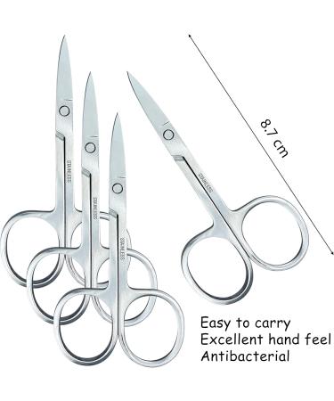 3 Pcs Nail Scissors Professional Multi-Purpose Curved Blade Eyebrow Scissors Sharp Cuticle Scissors for Toenails Manicure Pedicure Cuticle Nose Hair Beard Eyebrows - Buy Online on GoSupps.com