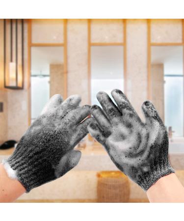10 Pairs Premium Black Exfoliating Gloves for Shower & Bath - Double Sided Scrub Wash Mitt for Spa Dead Skin Removal - Unisex Luxury Exfoliation Accessories - Buy Online on GoSupps.com