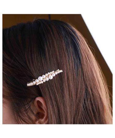 Cimenexe Vintage Pearl Hair Clip Gold Pearl Hair Pins Clips Pearl Leaf Hairpin Leaf Hair Barrette Multi Pearl Headwear Decorative Pearl Wedding Hair Accessories Jewelry for Women and Girls
