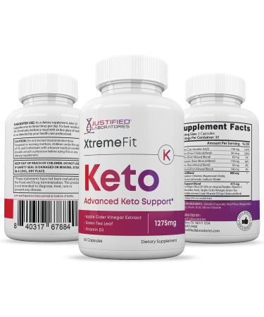 Justified Laboratories (2 Pack) Xtreme Fit Keto ACV Pills 1275MG Formulated with Apple Cider Vinegar Keto Support Blend Alternative to Gummies 120 Capsules - Buy Online on GoSupps.com