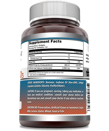 Amazing Formulas Calcium with Vitamin D3 220 Softgels Supplement - Non-GMO & Gluten Free - Buy Online on GoSupps.com