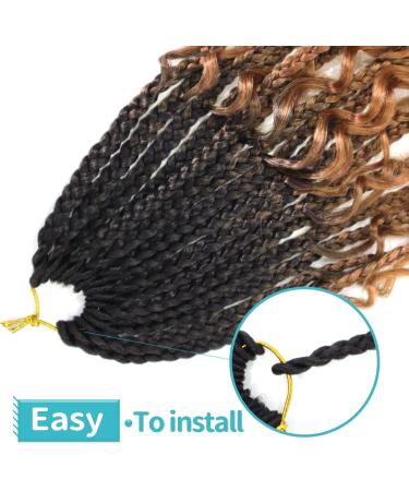 8Packs Goddess Box Braids Crochet Hair With Curly Ends 14inch Pre-looped Bohomian Crochet Box Braids Synthetic Braiding Hair Extensions (14 Inch 1B/33/30) 14 Inch(Pack of 8) 1B/33/30 - Buy Online on GoSupps.com