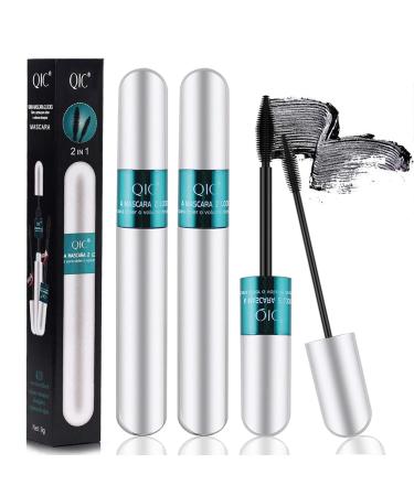 Lash Cosmetics Vibely Mascara Vibely Mascara 5x Longer Waterproof 4D Silk Fiber Lash Mascara 2 in 1 Mascara for Natural Lengthening and Thickening Effect Boxed Package (3 Pcs)