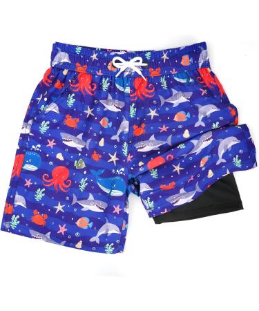 Summshall Boys Swimming Shorts - Quick-Drying 2 in 1 Swim Trunks with Compression Inner Trousers | International Shipping Available - Buy Online on GoSupps.com