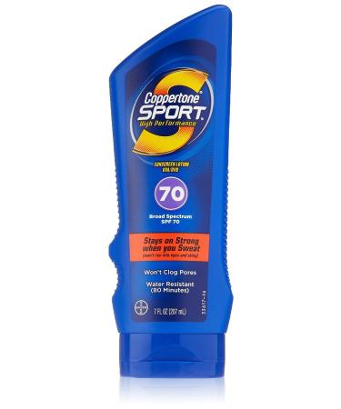 Coppertone Sport Sunscreen SPF 70 Lotion 7 ounce Per Bottle (5 Bottles)