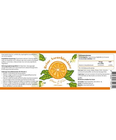 Vitamin C Powder 500g - Pure Ascorbic Acid High Dose 1000mg - Vegan Premium Quality - 500 Days Supply with Measuring Spoon - International Shipping - Buy Online on GoSupps.com