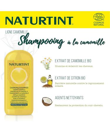 Naturtint | Chamomile Shampoo. Vegan | Lightening Shampoo and Golden Highlights | 98.9% Natural Ingredients. Ecocert | Chamomile and Lemon 330 ml - Buy Online on GoSupps.com