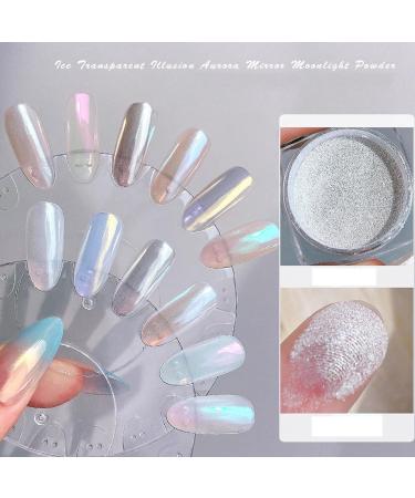 12 Colors White Pearl Chrome Nail Powder - Metallic Mirror Glitter for Stunning Nail Art | Aurora Shimmer Pigment Set - Buy Online on GoSupps.com