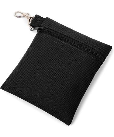 BuyAgain Golf Tee Pouch - Professional Zipper Golf Tee/Ball Bag with Metal Lobster Claw Clip - Black - Buy Online on GoSupps.com