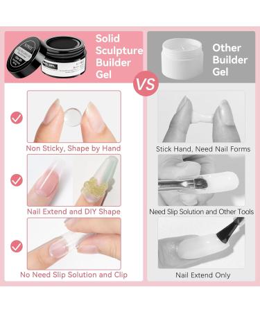 SUPWEE Solid Builder Gel for Nails Kit Clear White 3D Sculpture Nail Gel Non-Stick Hand Nail Extension Gel for Carving Patterns Decoration Nail Strengthen Nail Art Salon Home S-192 - Buy Online on GoSupps.com