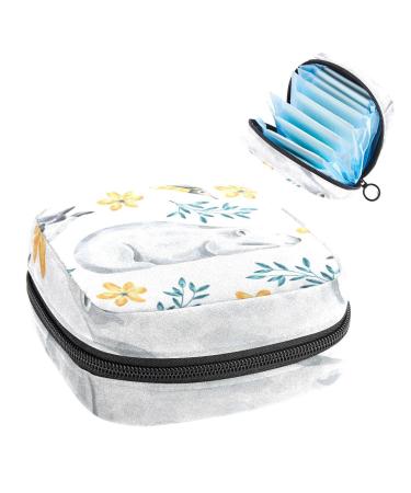 GIAPB Period Bag Sanitary Napkin Storage Bag Period Pouch Travel Makeup Bag Animal Bear Leaf Color556