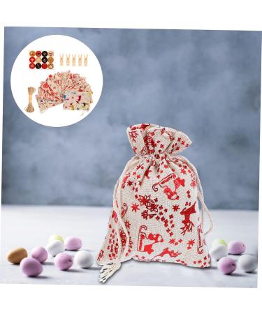LALAFINA 24pcs Storage Bag Xmas Ing Adorable Bags Christmas Pouch Linen Candy Draw Convenient - Buy Online on GoSupps.com