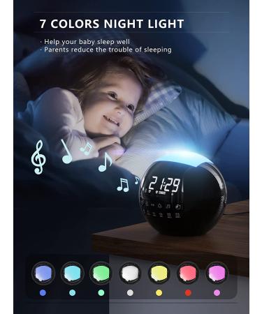 4-in-1 White Noise Sound Machine with Night Light for Kids & Adults | 42 Natural Soothing Sounds, Dual Alarm Clock, 2 USB Ports | Ideal for Bedroom, Office, Home | Auto-Off Timer | 16 Volume Levels - R-Black - Buy Online on GoSupps.com