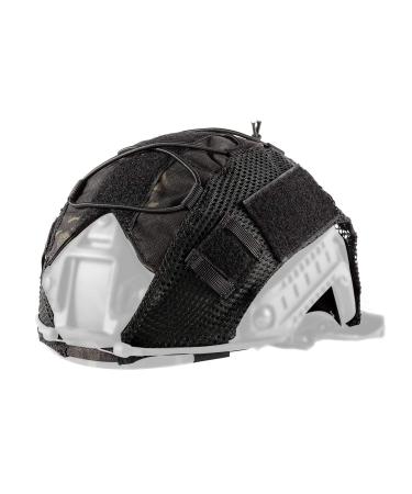 OneTigris Fast Helmet Cover Tactical Helmet Cover for Ops-Core Fast PJ Helmet in Size M/L Version 1.0 MC Black