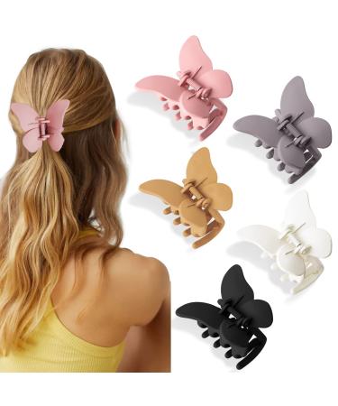 Bmobuo Butterfly Hair Clips Hair Claw Clips 2.7 Butterfly Clips for Hair 5Pcs Cute Hair Clips Butterfly Hair Clips for Women Claw Clips for Thick Hair Small Hair Clips Y2K Accessories Butterfly Hair Accessories for Wome...