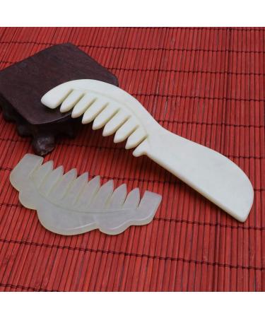 Heallily Jade Stone Hair Comb Set for Women - Scalp Massage and Acupuncture Therapy (3 Pcs) - Buy Online on GoSupps.com
