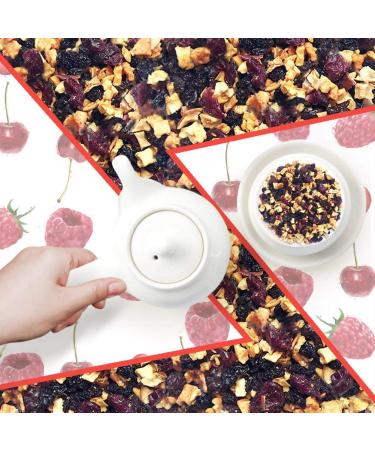 Organic Cherry Knight Herbal Tea - Loose Leaf Fruit Blend (70g) | Non-GMO Apple Grape Cranberry Flavor | International Shipping Available - Buy Online on GoSupps.com