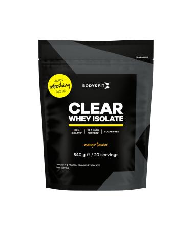 BodyFit Body & Fit Clear Whey Isolate Clear Whey Protein Proteine Poeder Proteine Ranja Eiwit Limonade Mango smaak 540 gram 20 shakes
