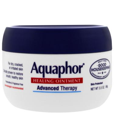 Aquaphor 11961 Healing Ointment, 3.5 oz., Moisturizes and Soothes Dry, Cracked, Irritated Skin, Use on Chapped Lips Hands or Feet, Fragrance Free, Latex Free, Hypoallergenic, Promotes Healthy Skin 3.5 oz. Healing Ointment