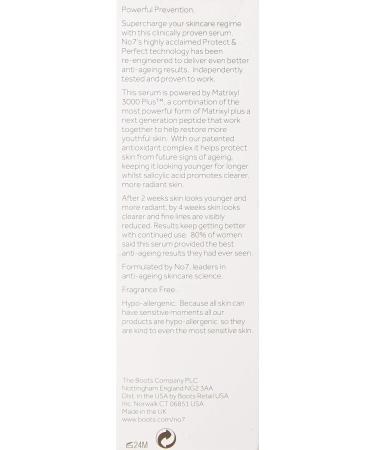 Boots No7 Protect & Perfect Advanced Anti Aging Serum - 1 oz Bottle - Buy Online on GoSupps.com