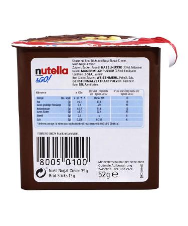 Buy Nutella & Go! - Crispy Bread Sticks & Nut Nougat Cream - Perfect On-the-Go Snack - 12x52g - Buy Online on GoSupps.com