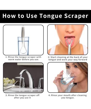 Stainless Steel Tongue Cleaner Set - 2 Pieces Tongue Scraper & Brush for Enhanced Oral Hygiene | Durable Easy-to-Use & Eco-Friendly - Buy Online on GoSupps.com