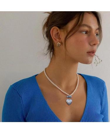 Oralgos Vintage Heart Loop Necklace - Fashionable Collarbone Chain & Pearl Choker | Statement Jewelry for Every Occasion - Buy Online on GoSupps.com