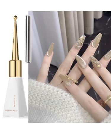 Cat Eye Gel Nail Polish Glitter Nude Jelly Gel Polish with Magnet Stick Soak-Off UV/LED Holographic Jelly Gel Nail Polish Sparkly Cat Eye Gel Polish Manicure DIY Nail Art Salon Home Gift for Women